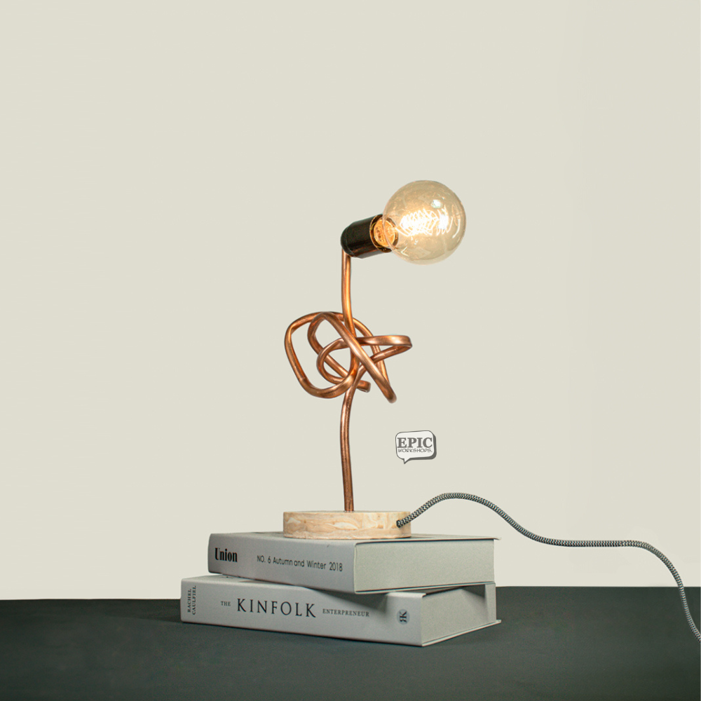 Jesmonite Copper Pipe Lamp