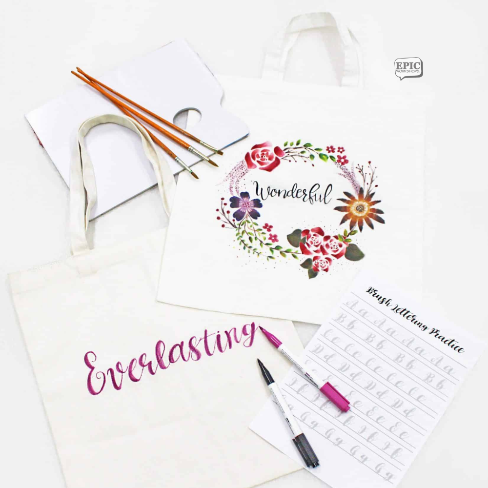 Modern Calligraphy on Totebag